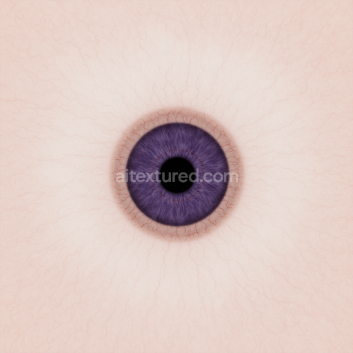 AI-Generated Seamless PBR Texture — Realistic human eye texture map for 3D model front view small violet iris with sm…