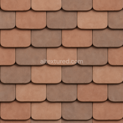 AI-Generated Seamless PBR Texture — seamless texture of handcrafted clay roof tiles for a 19th-century neoclassical tow…