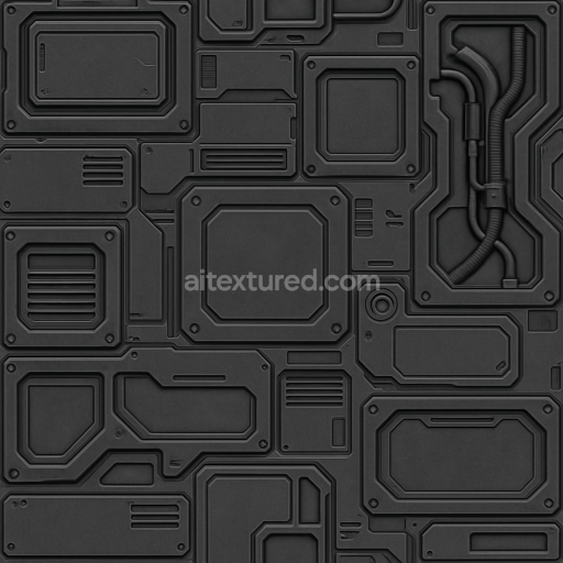 AI-Generated Seamless PBR Texture — seamless sifi panel