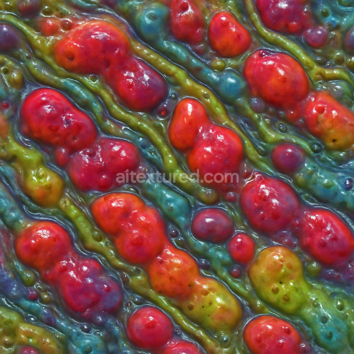 AI-Generated Seamless PBR Texture — Colorful gore alien goo slimy liquid material.