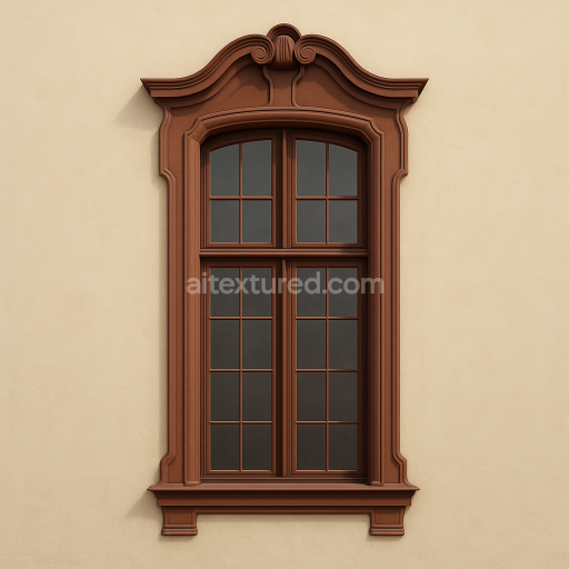 AI-Generated Seamless PBR Texture — Create a high-resolution, front-facing color rendering of a single baroque-style wo…