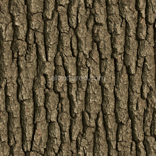 AI-Generated Seamless PBR Texture — Seamless realistic oak bark.
