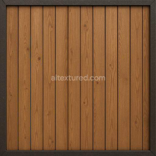 AI-Generated Seamless PBR Texture — seamless wooden decorative panel By metal frame. The panel should be in vertical pi…