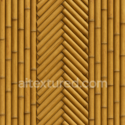 Generated seamless A seamless decorative wall with bamboo wood must be inside the bamboo, which means that all the bamboos must be cut in half, then formed into a decorative wall. This wall is divided into three parts, the two sides of the wall must be vertical, and the mid texture 1024x1024 PBR