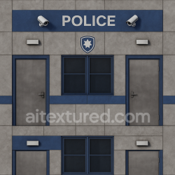 seamless AI-Generated Seamless PBR Texture — Generate a seamless PBR texture of a police station exterior. Include gray concrete… texture 8k free download PBR