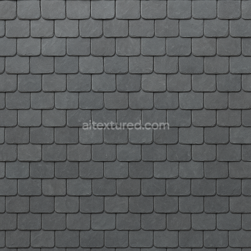 AI-Generated Seamless PBR Texture — Seamless, front-facing architectural roof texture showing a historic slate tile roo…