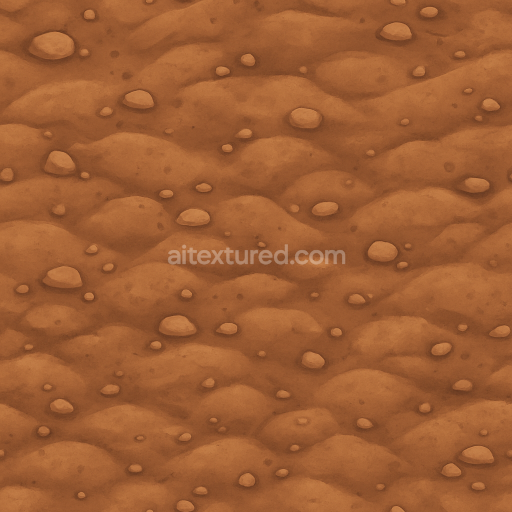 AI-Generated Seamless PBR Texture — seamless tileable texture of stylized garden soil warm brown tones soft details,…