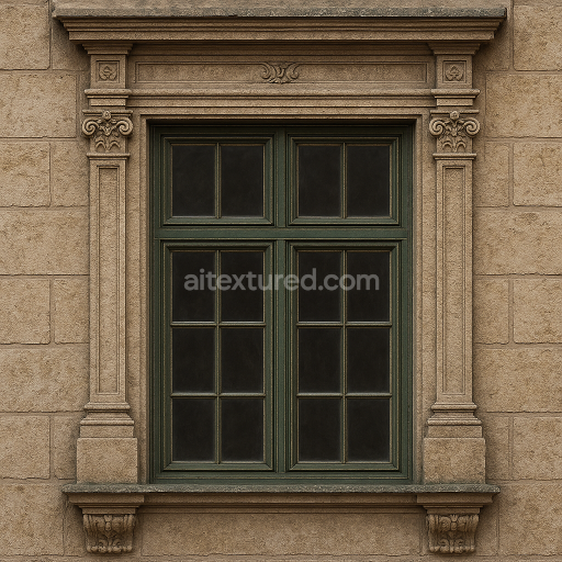 AI-Generated Seamless PBR Texture — A seamless, ultra-detailed PBR texture (4096×4096 px) of a baroque-style rectangula…