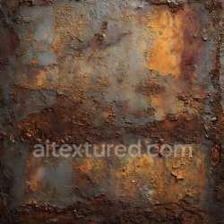 seamless Seamless 3D Rusty Metal PBR Texture with Cracked, Peeling, and Pitted Surface texture 8k free download PBR