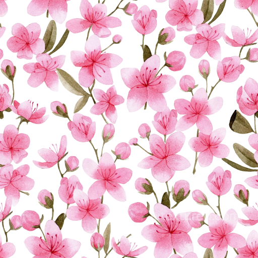 Featuring Hand-Painted Pink Flower Floral Pattern seamless Pink Flower PBR texture