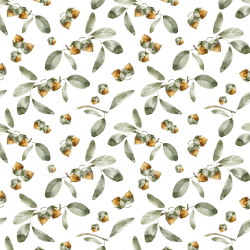 seamless Seamless 3D PBR Texture of Watercolor Greenery with Soft Leaves and Floral Buds texture 8k free download PBR