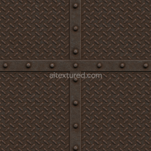 Preview — Seamless Metal PBR Texture — Metal Walkway Rough Dark Rusted Industrial