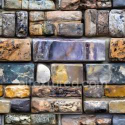 seamless Seamless 3D PBR Texture of Cracked Multicolor Stone Brick Wall with Weathered Damage texture 8k free download PBR