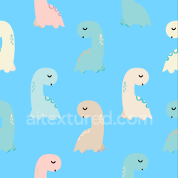seamless Seamless 3D PBR Fabric Texture Featuring Pastel Baby Dinosaur Pattern texture 8k free download PBR