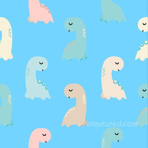 Fabric Texture Featuring Pastel Baby Dinosaur Pattern seamless Baby Boy PBR texture