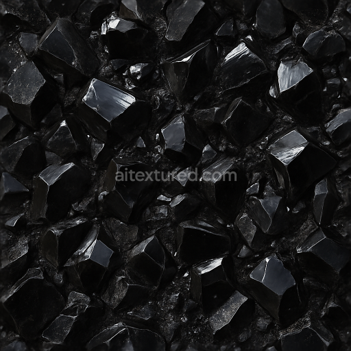 Seamless 3d texture pbr 8k obsidian fused crystals with rough crystal surfaces and crystal dust reflective finish