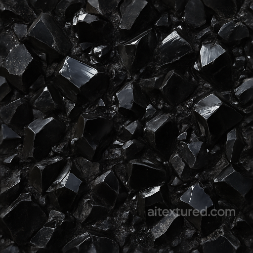 Obsidian Fused Crystals With Rough Crystal Surfaces And Crystal Dust Reflective Finish seamless Crystals PBR texture