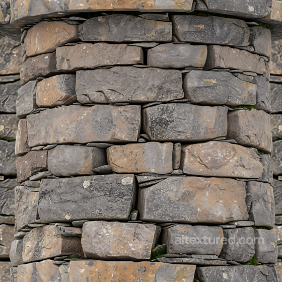 Weathered Stone Wall Seamless Texture with Natural Moss Details Stone texture preview