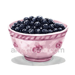 seamless Breakfast Black Rice Porridge Bowl with Blueberries in Soft Pink Ceramic texture 8k free download PBR