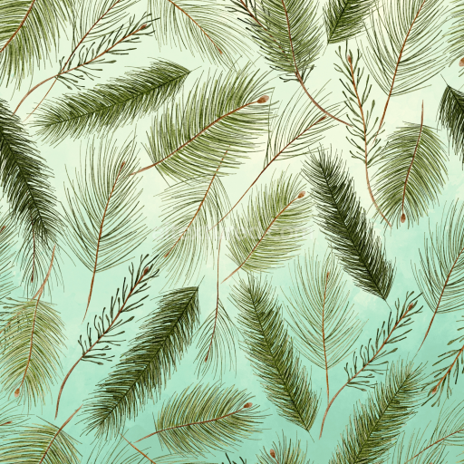 Seamless 3D PBR Texture Featuring Watercolor Leafy Greenery Pattern