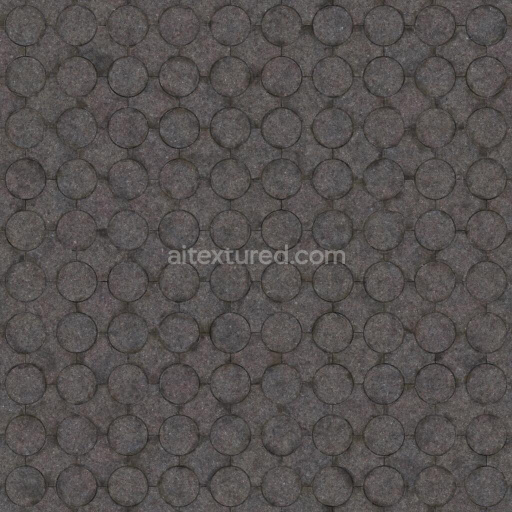 Gray Pavement Tiles Consisting of Circles and Squares | Free PBR