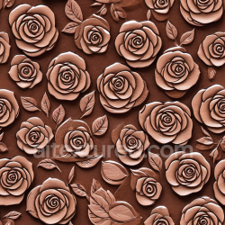 seamless Seamless 3D PBR Embossed Brown Leather Texture with Detailed Floral Pattern texture 8k free download PBR