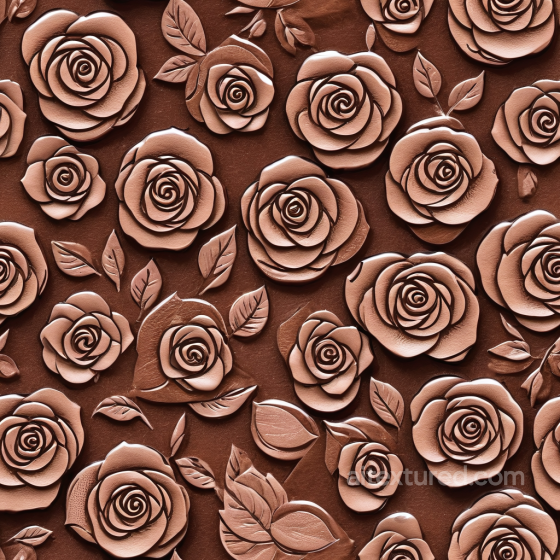 Embossed Brown Leather Texture with Detailed Floral Pattern Leather texture preview
