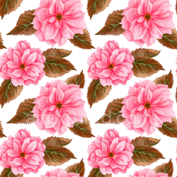 seamless Seamless 3D PBR Texture of Pink Flower Fabric with Leaf Motifs texture 8k free download PBR