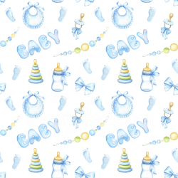 seamless Seamless 3D PBR Baby Boy Themed Pattern Texture in Soft Blue Tones texture 8k free download PBR