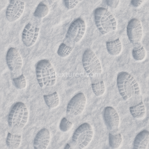 Seamless 8k PBR 3d Texture of Snow Footprints with Frosted Details