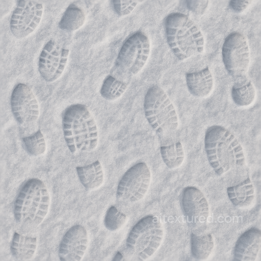 Seamless 8K PBR 3D Texture of Snow Footprints with Frosted Details seamless Footprints PBR texture