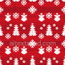 seamless Seamless 3D PBR texture of red Christmas digital paper with white snowflakes and festive motifs texture 8k free download PBR