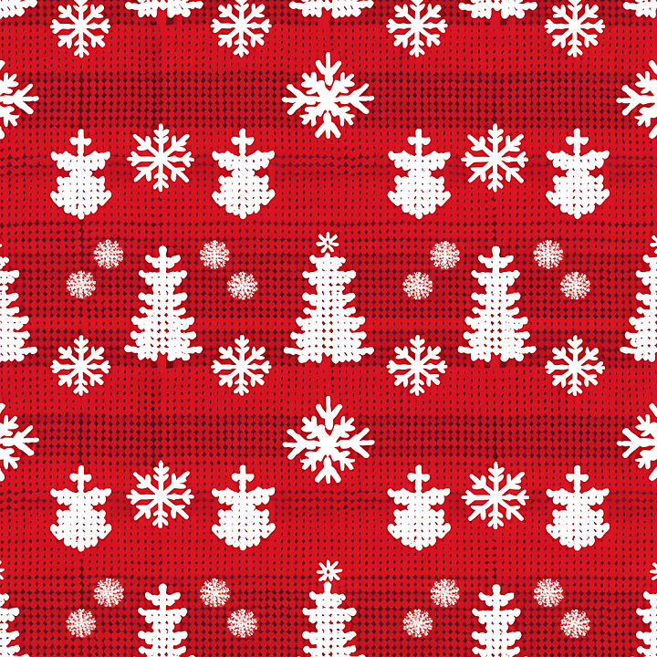 All Christmas Digital paper of Red Knit Christmas Pattern with Snowflak… seamless PBR texture preview