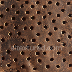 seamless Seamless 3D PBR Distressed Brown Leather Texture with Perforations and Detailed Stitching texture 8k free download PBR