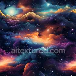 seamless Seamless 3D Space PBR Texture Featuring Vibrant Nebula Clouds and Starfield texture 8k free download PBR