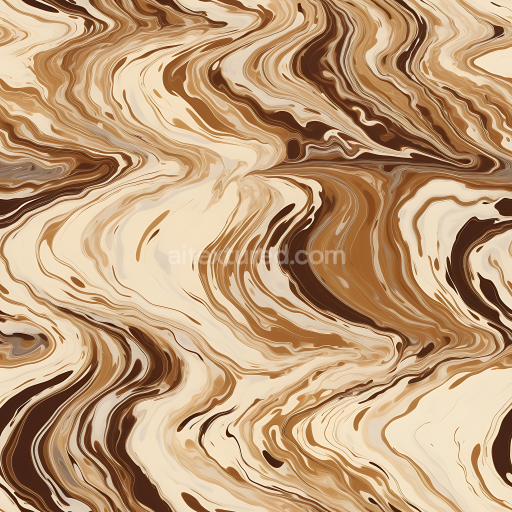 Seamless 3D Marble PBR Texture with Brown and Cream Swirling Veins