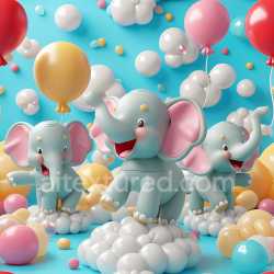 seamless Seamless 3D Inflated Vinyl Balloons PBR Texture in Soft Pastel Colors texture 8k free download PBR