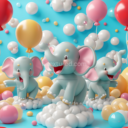 Seamless 3D Inflated Vinyl Balloon PBR Texture in Pastel Colors