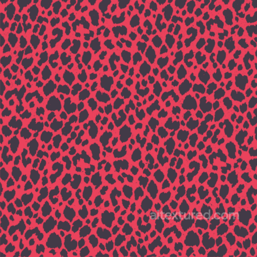 Leopard Print Fabric Texture with Bold Red and Black Pattern seamless Leopard Print PBR texture