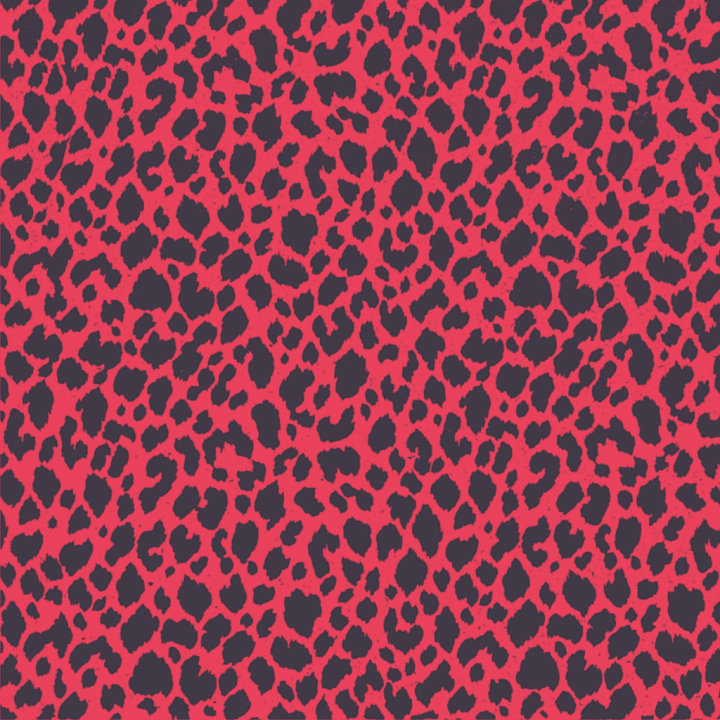 Red and Black Leopard Print Fabric seamless PBR texture preview