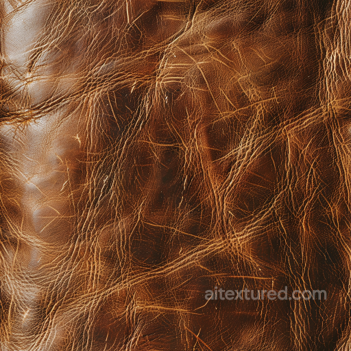 Distressed Brown Leather PBR Texture with Deep Wrinkles and Natural Aging seamless Leather PBR texture