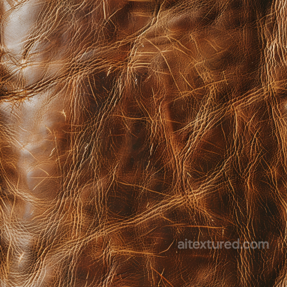 Distressed Brown Leather PBR Texture with Deep Wrinkles and Natural Aging Leather texture preview