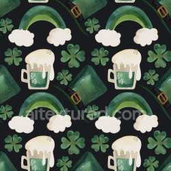 seamless Seamless 3D PBR Texture Featuring St Patrick's Day Themed Watercolor Illustrations texture 8k free download PBR