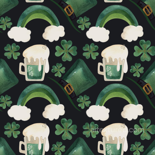 Featuring St Patrick's Day Themed Watercolor Illustrations seamless St patrick digital paper bundle PBR texture