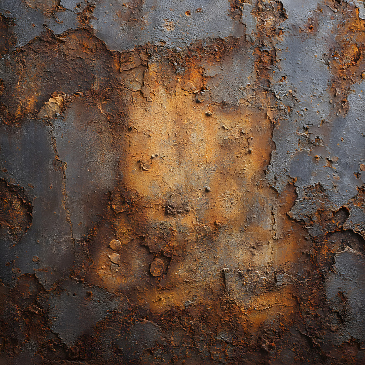 Cracked Rusty Metal with Peeling Paint and Oxidation seamless PBR texture preview