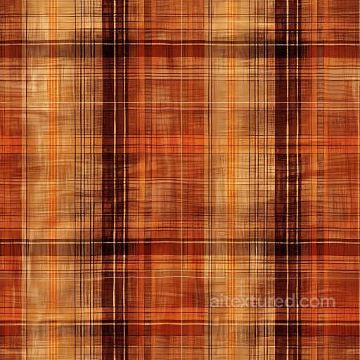 Seamless 3D PBR Plaid Texture Featuring Warm Orange and Brown Checkered Pattern texture preview