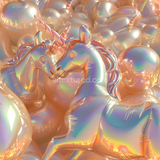 Seamless 3D Inflated PBR Texture featuring Iridescent Vinyl Balloon Surfaces
