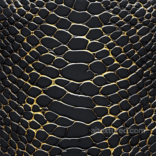 Realistic Black Reptile Skin Seamless Texture with Glossy Scales seamless Skin PBR texture