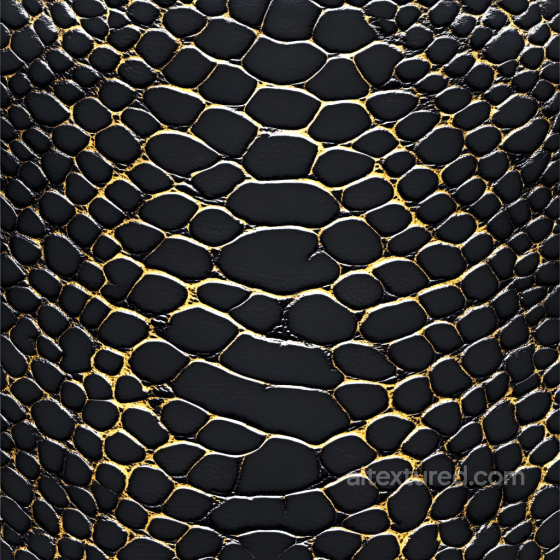 Realistic Black Reptile Skin Seamless Texture with Glossy Scales Skin texture preview