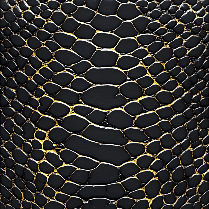 Realistic Black Reptile Skin with Glossy Scales seamless PBR texture preview